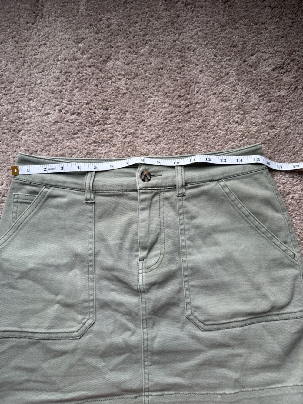 Faherty Sage Green Utility Mini Skirt - Picture 3 of 5